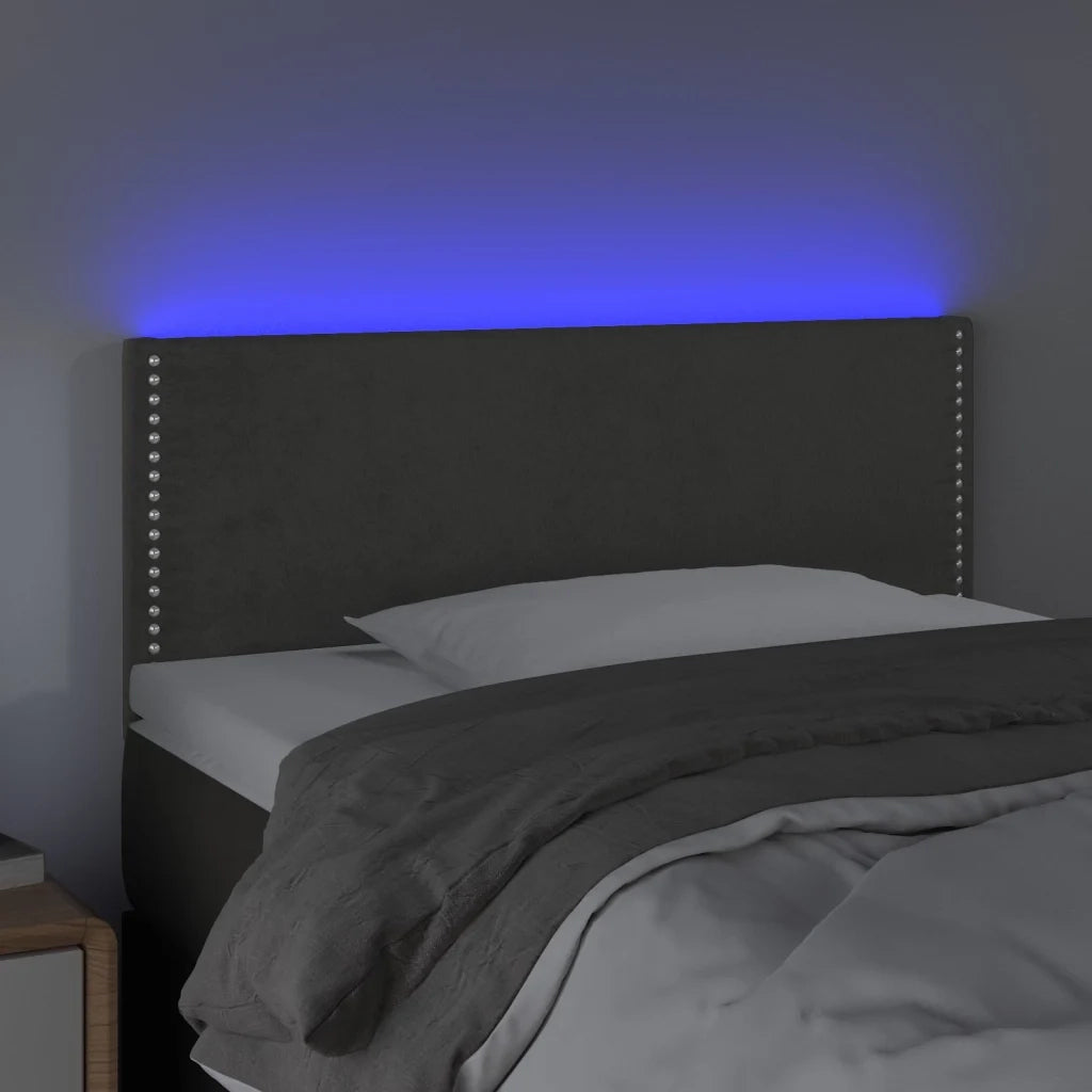 Testiera | Testata a LED Grigio Scuro 100x5x78/88 cm in Velluto