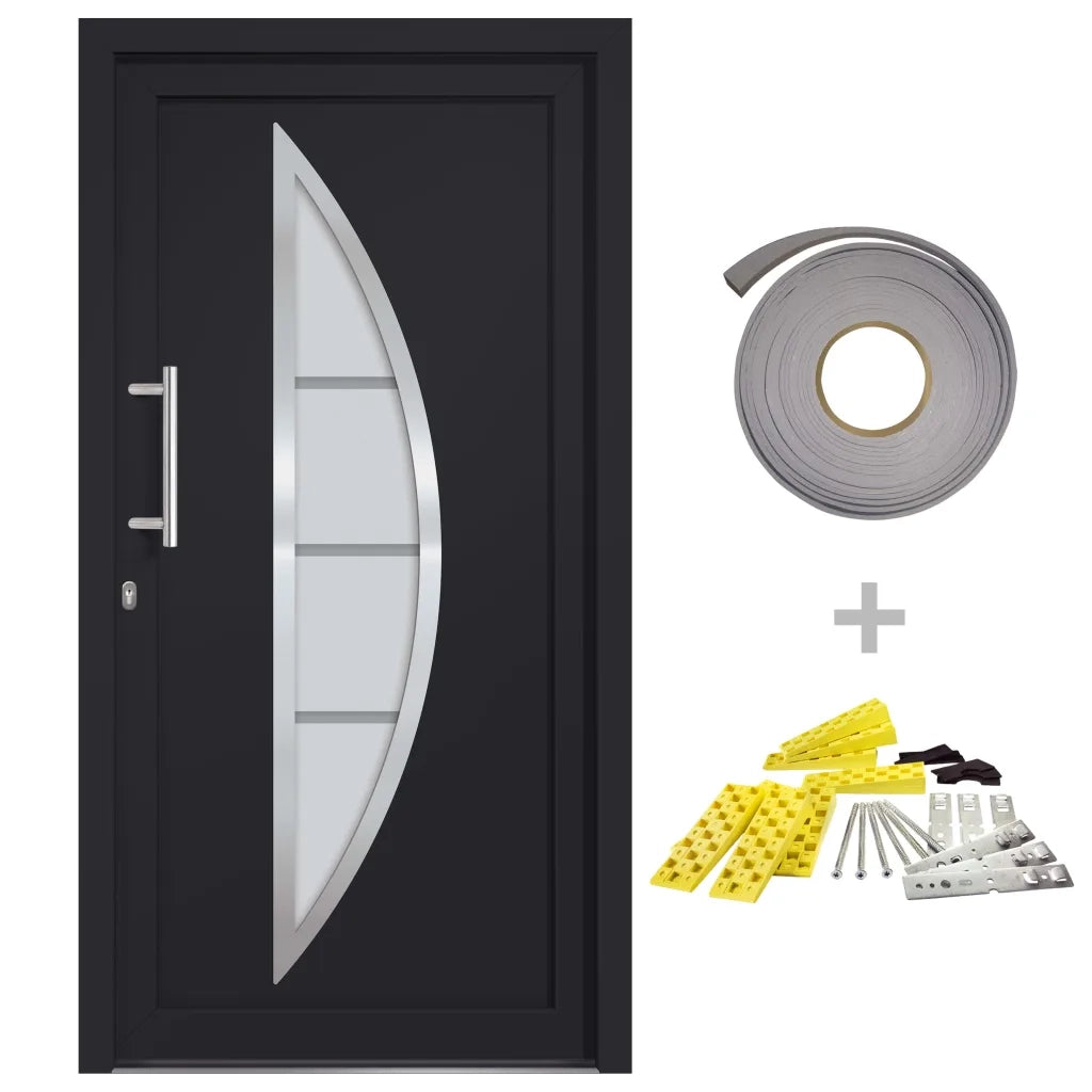 Porta di Ingresso Antracite 88x200 cm cod mxl 63818