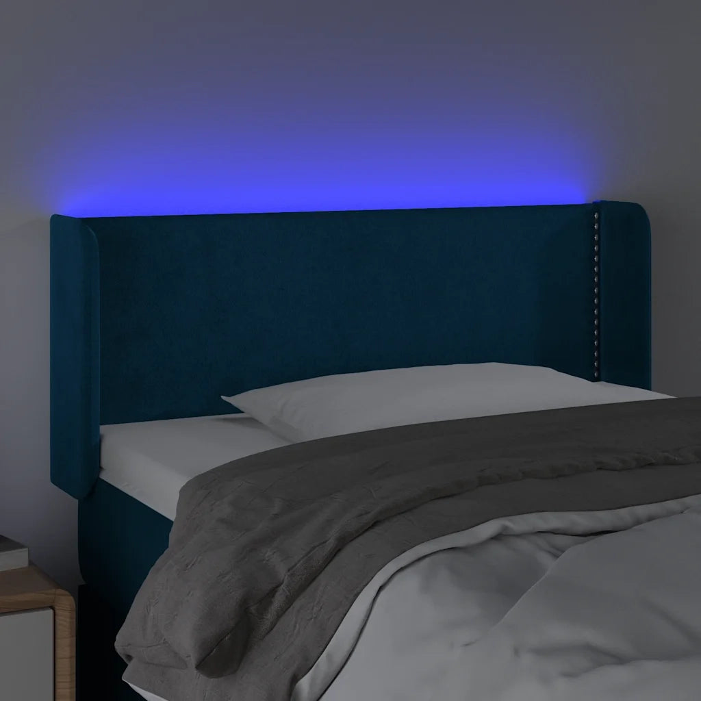 Testiera a LED Blu Scuro 103x16x78/88 cm in Velluto 3123142