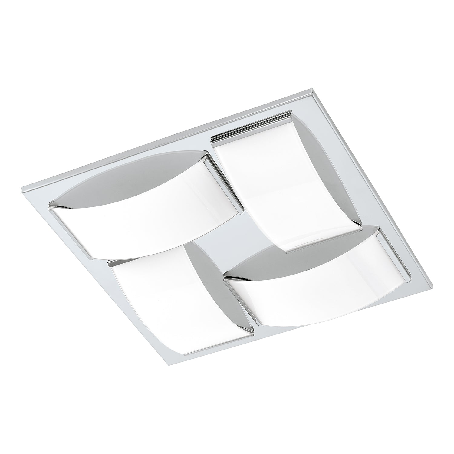 Plafoniera Contemporanea Wasao 1 Acciaio Cromo 4 Luci Led Integrato 5,4W