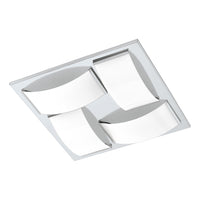 Plafoniera Contemporanea Wasao 1 Acciaio Cromo 4 Luci Led Integrato 5,4W