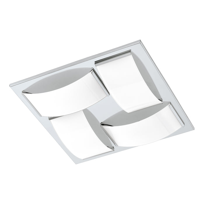 Plafoniera Contemporanea Wasao 1 Acciaio Cromo 4 Luci Led Integrato 5,4W