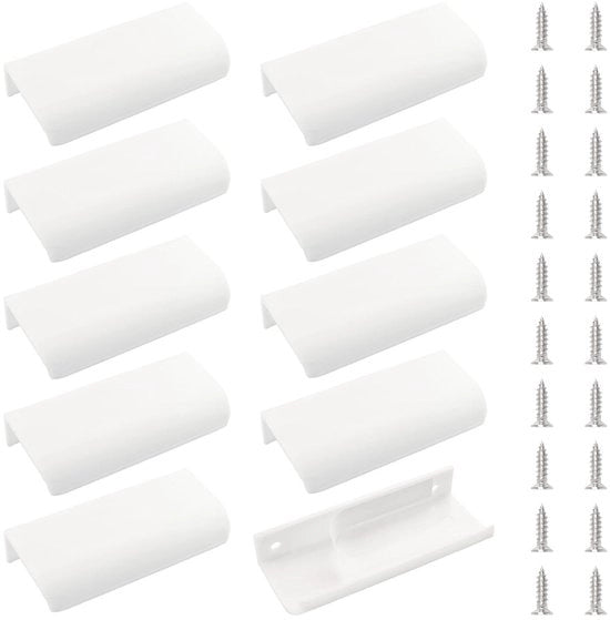 Maniglia di nascondimento per mobili, angolo rotondo, 10 pezzi, in plastica, design elegante, resistentente all'ossidazione.