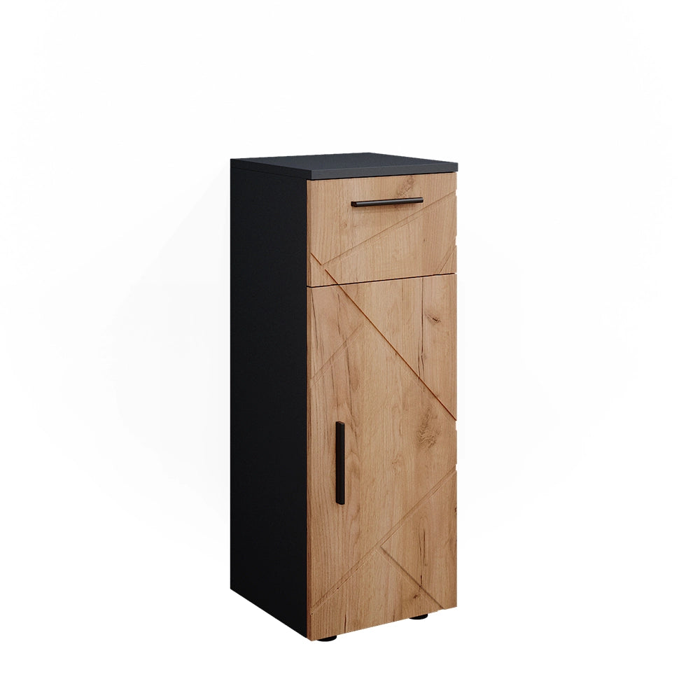 Mobiletto bagno Irma Rovere dorato/Antracite 30 x 81 cm Vicco