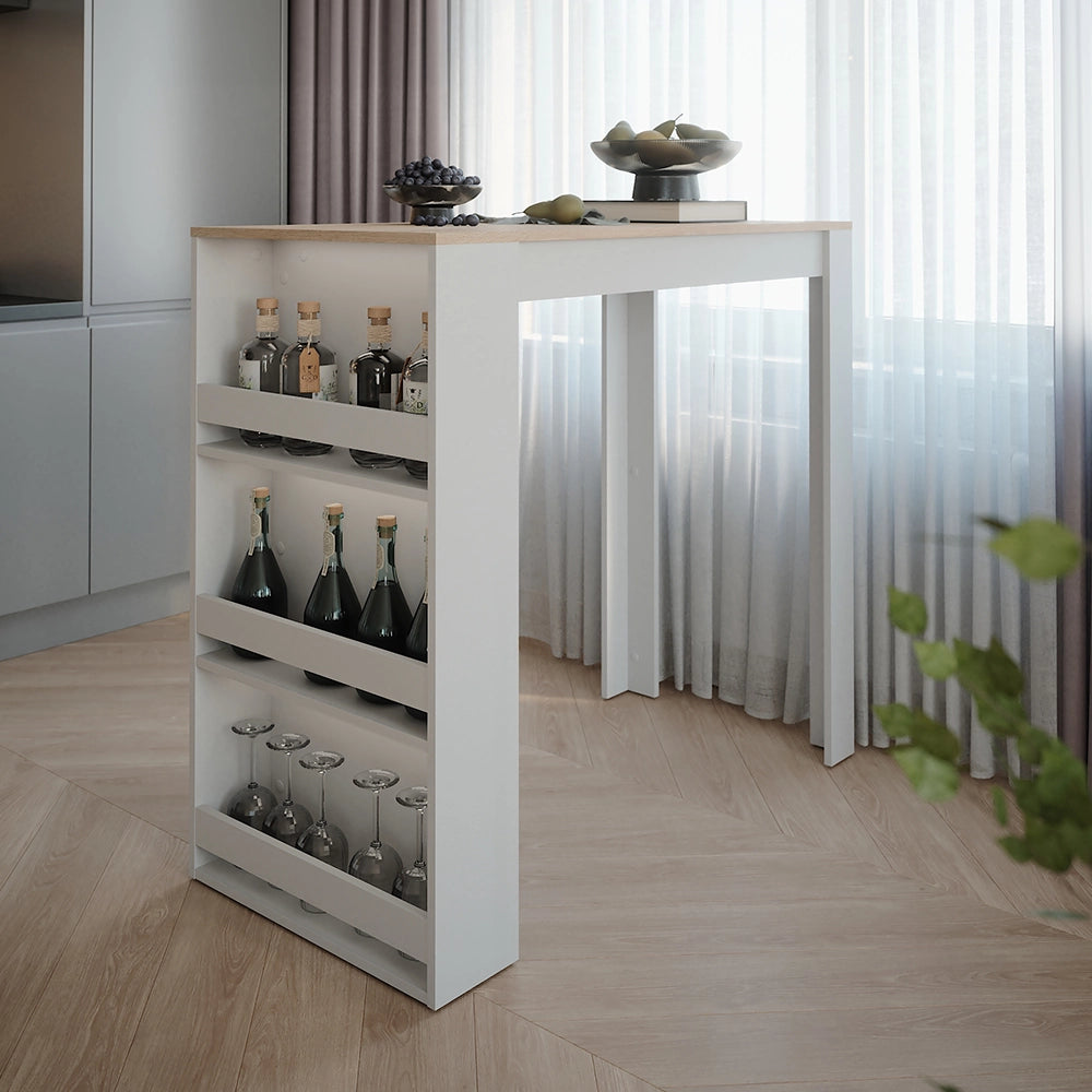Vicco Tavolo da bar Bianco/Sonoma 57 x 117 cm