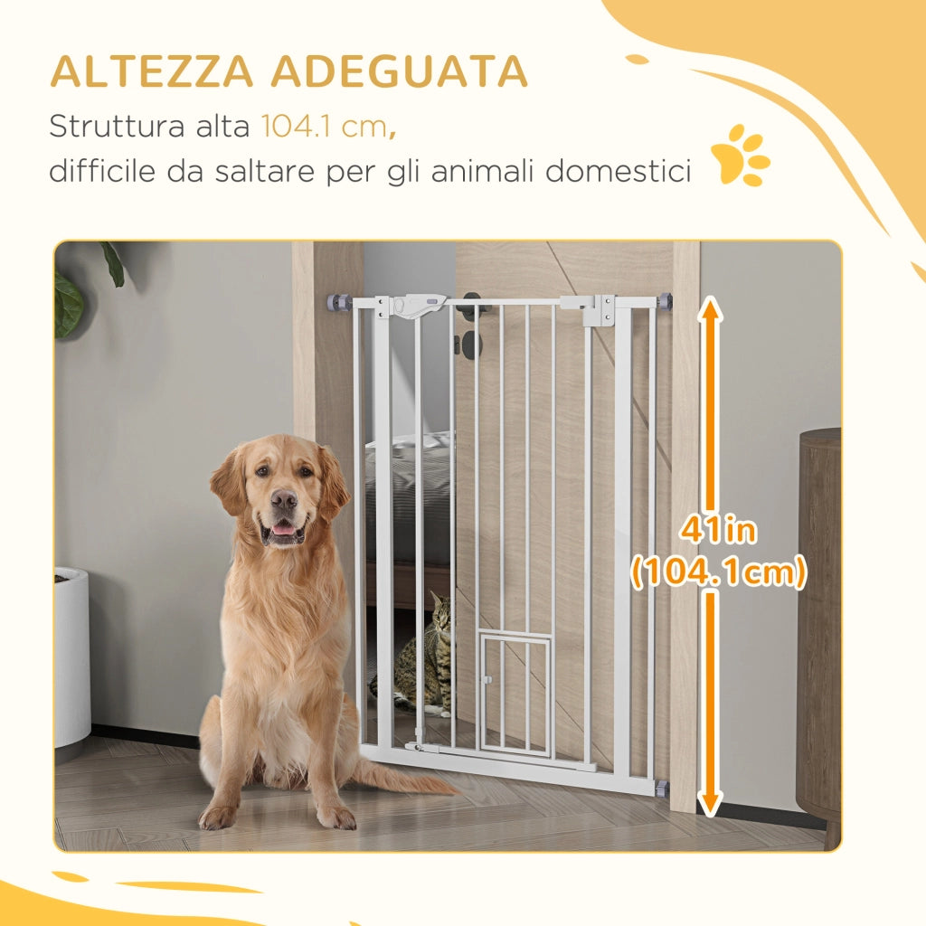 Cancello per Cani Regolabile ¨C zephmum ¨C Bianco 74-80x104cm