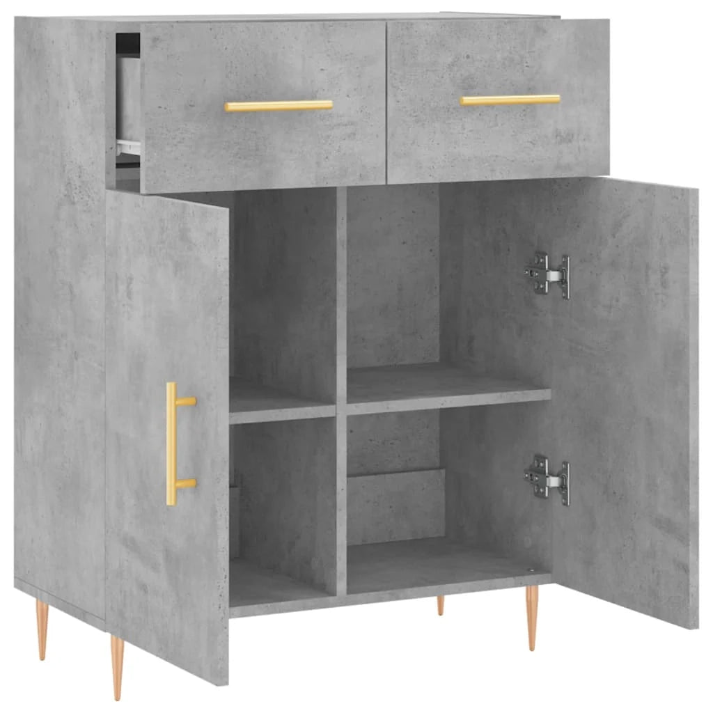 Buffet credenza cassettiera armadio mobile contenitore organizer per cucina soggiorno salotto 69,5 x 34 x 90 cm legno ingegnerizzato grigio 02_0032010