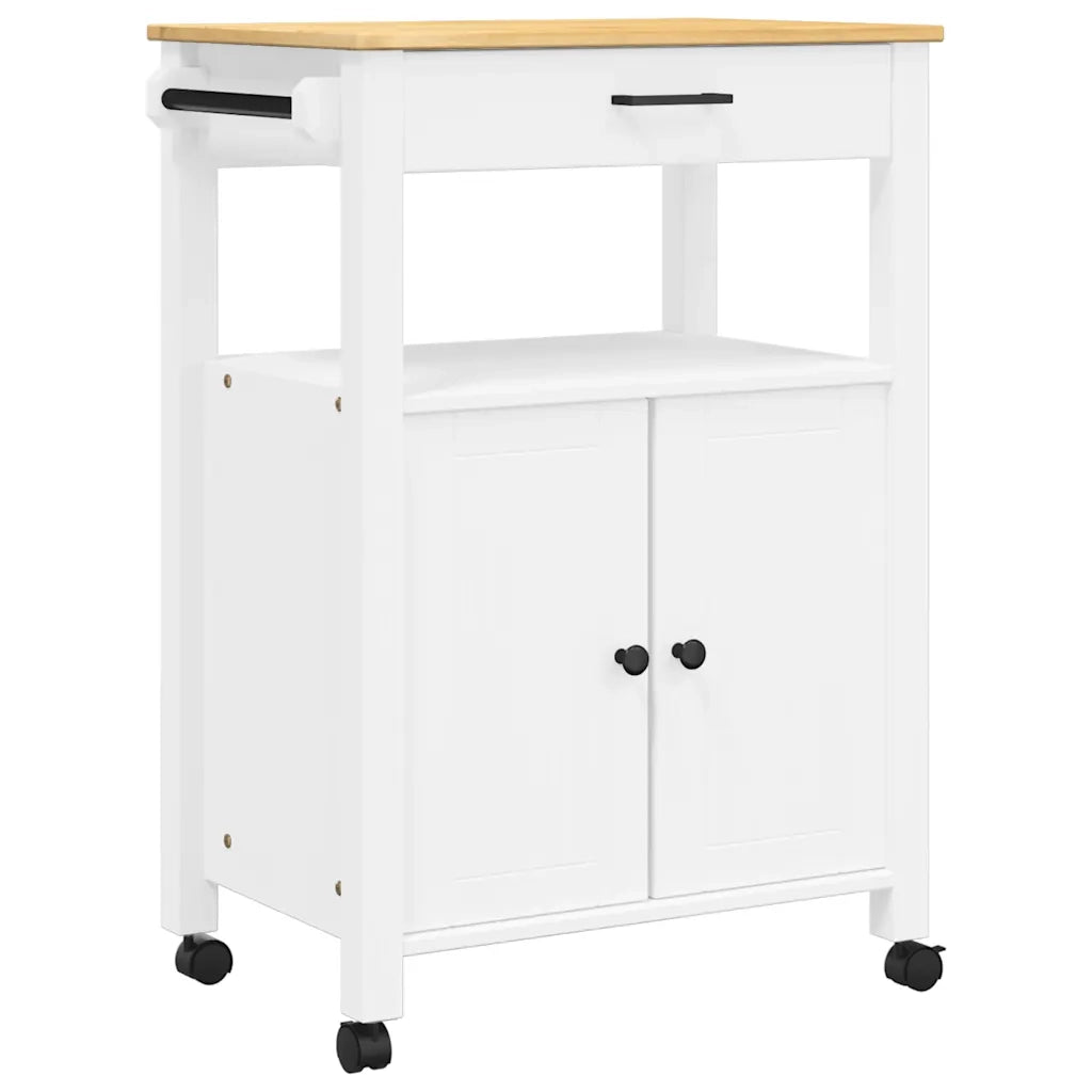 Carrello da Cucina-Scaffale per Cucina MONZA 60x40x88,5 cm in Legno Massello di Pino 580001