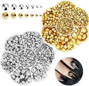 Set di Perle 2300 pezzi - Perle a forma semicircolare - Perle piane - Gioielleria - Ornamenti - Diverse misure 2-10 mm - Perle a punta di ago
