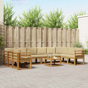 Set di divani da esterno con cuscino 11 pcs Naturale e Beige 3367076
