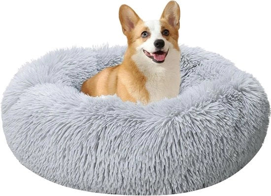 Cuscino per gatti con superficie antiscivolo - morbido e lavabile - diametro M 50 cm - colore grigio chiaro