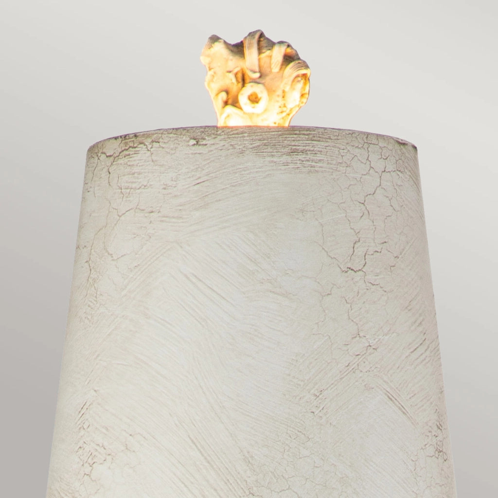 Lampada da tavolo Art Déco resina bianca Swirl E27 Flambeau