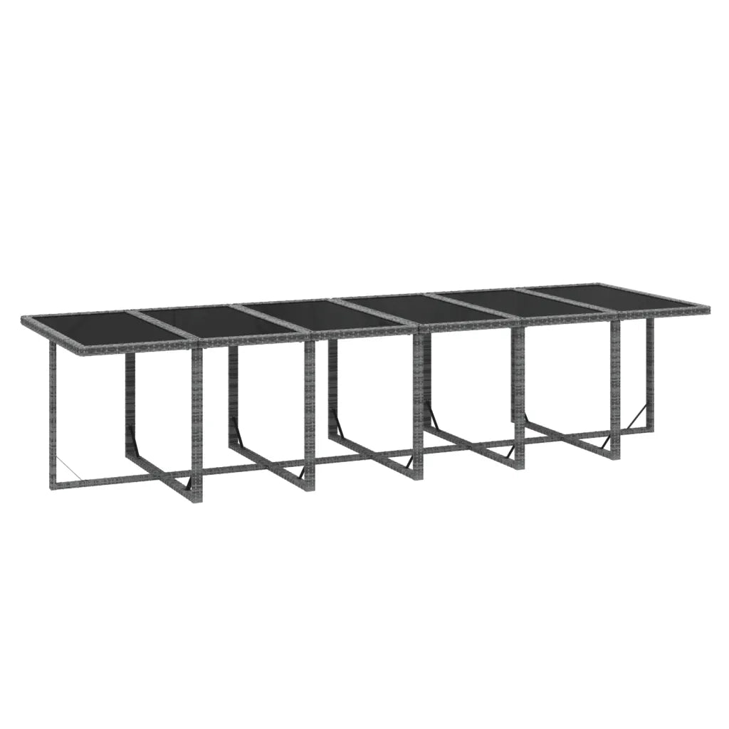 Set da Pranzo per Giardino 13 pz con Cuscini Polyrattan Grigio 3095617