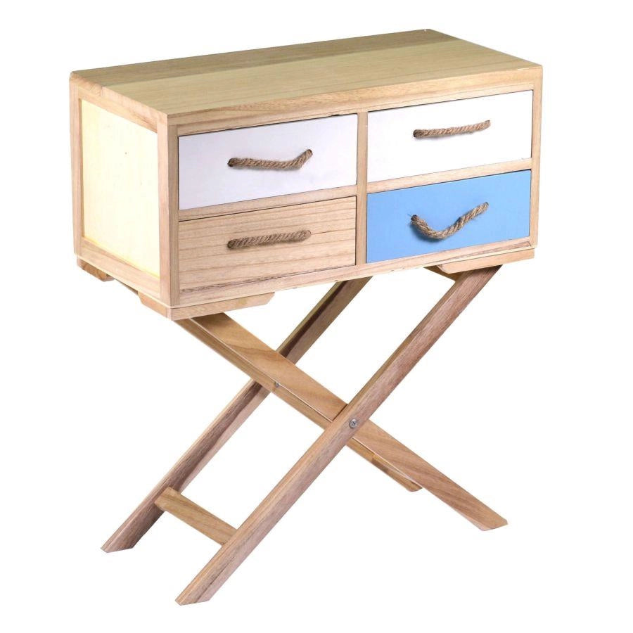 Cassettiera 4 Cassetti 60x30xh30/72 cm in Legno