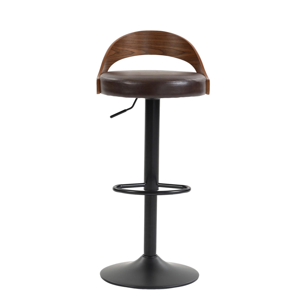 Set 2 sgabelli da bar girevoli regolabili in altezza 62-83 cm in PU marrone con struttura nera