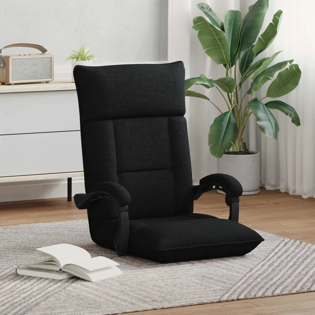 Sedia da Pavimento Nero 66 x 66 x 80 cm Tessuto 42028196
