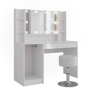 Vicco Tavolo da toeletta Bianco/bianco lucido 119.8 cm 5 parti