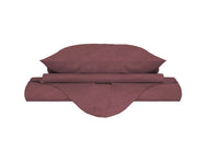 Copripiumino Matrimoniale con Sacco e Federe Linea Water Washed Rosso Corallo