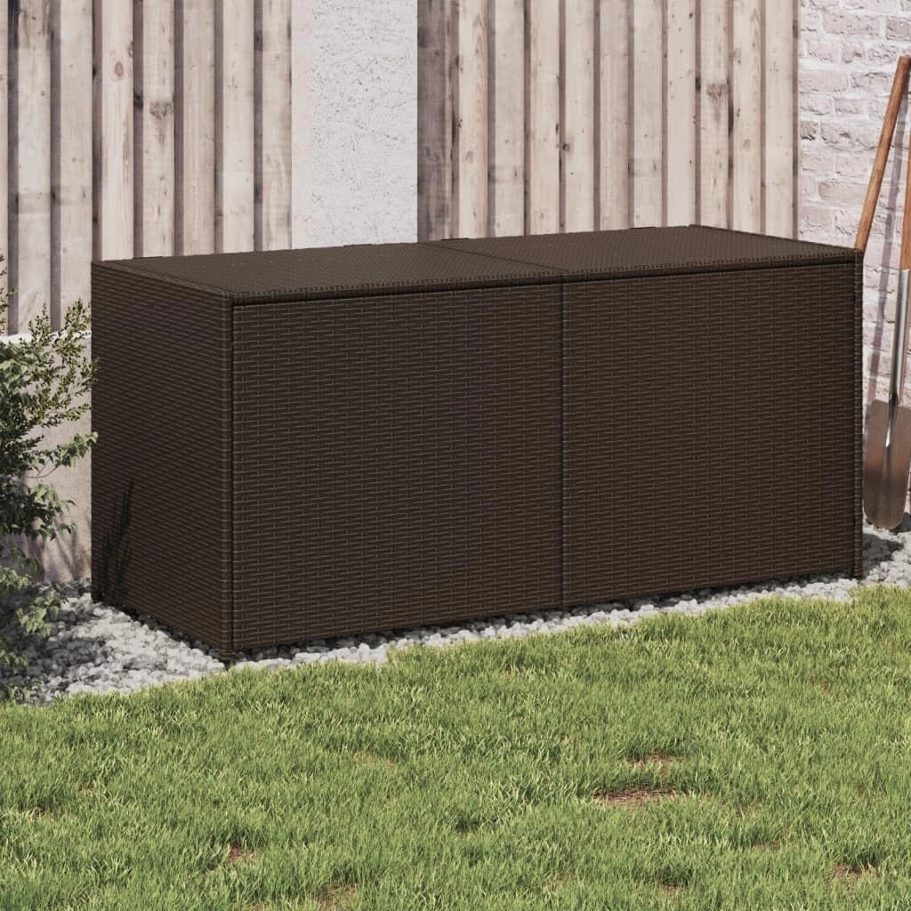 365313 - Scatola portaoggetti da giardino in rattan sintetico marrone 283L, Baul per esterni, baul per esterni, Baul Jardin Outdoor - 365313