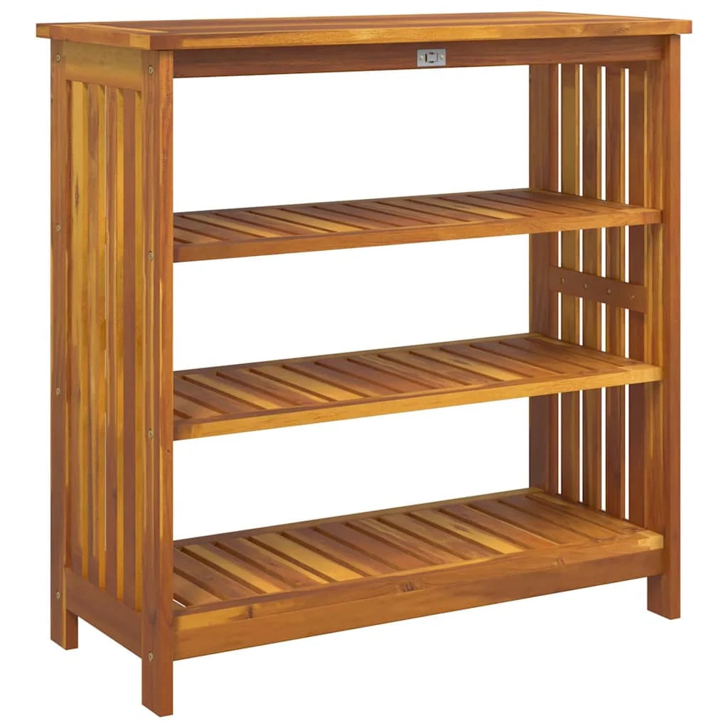 Mobiletto da giardino in legno massello di acacia con pratici ripiani 90 x 40 x 90 cm stile moderno legno marrone 02_0058498