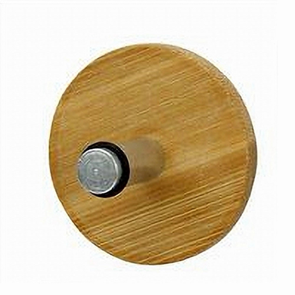 Trade Shop - Appendiabiti Appendino A Parete Metallo Legno 1 Posto Gancio Tondo Adesivo 79544 -