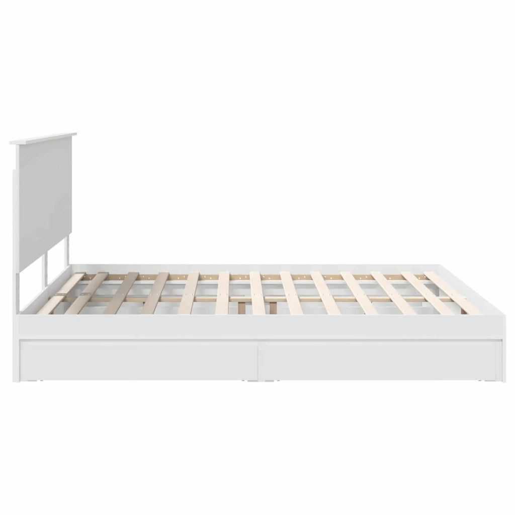 Letto con Contenitore Bianco 180 x 200 cm Legno multistrato