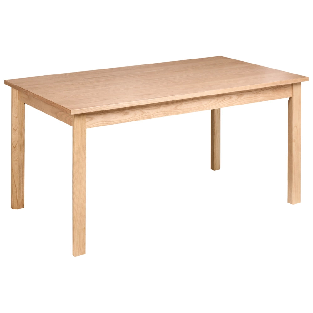 Tavolo da pranzo impiallacciato in legno di quercia chiara MDF gambe in legno di olmo 160 x 90 cm Piano rettangolare impiallacciato