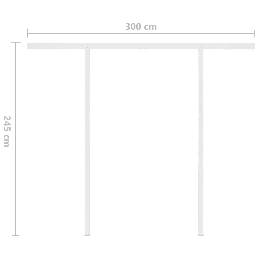 Tenda da Sole Retrattile Manuale con LED 3x2,5m Gialla Bianca 3069903
