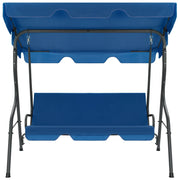 Panchina a Dondolo da Giardino | Panca da Giardino Blu Scuro 170x110x153 cm Tessuto