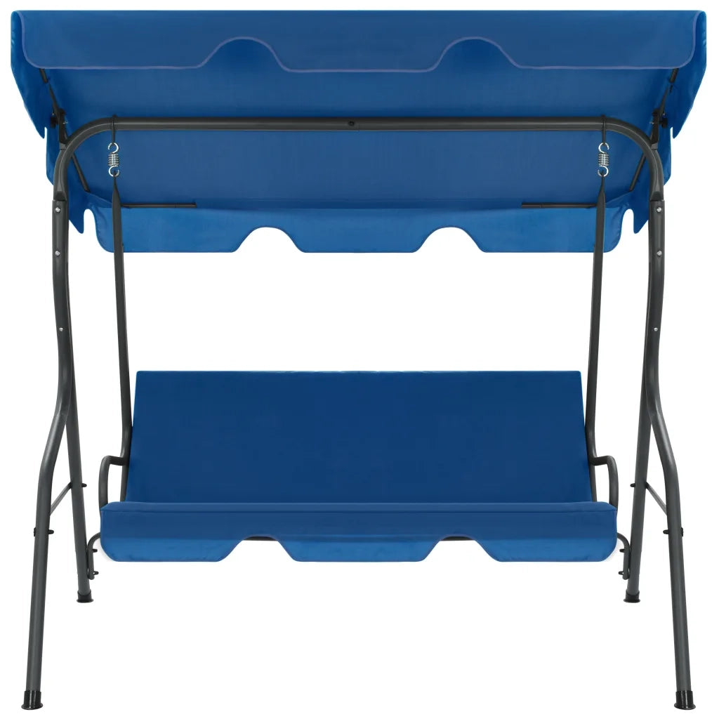Panchina a Dondolo da Giardino | Panca da Giardino Blu Scuro 170x110x153 cm Tessuto