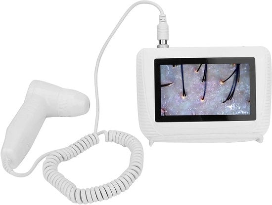 Analizzatore capillare con obiettivo 50X 200X caricabile - trattamento capillare con olio per capelli - rilevatore di umidità con aumento del fattore di umidità - tester di pigmenti cutanei con 5 schermo LCD - rilevatore di umidità digitale