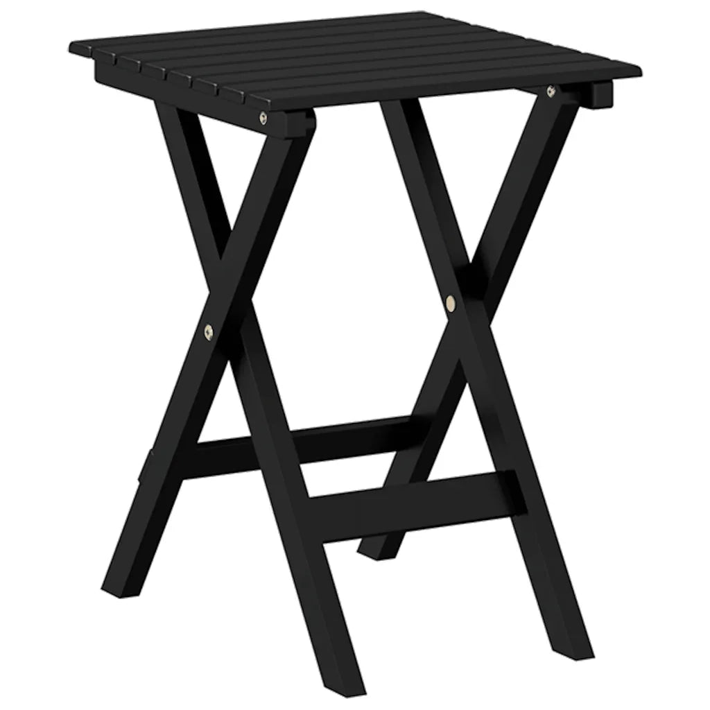 Tavolino da Giardino | Tavolino Laterale Pieghevole Nero in Legno Massello di Pioppo