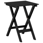 Tavolino da Giardino | Tavolino Laterale Pieghevole Nero in Legno Massello di Pioppo