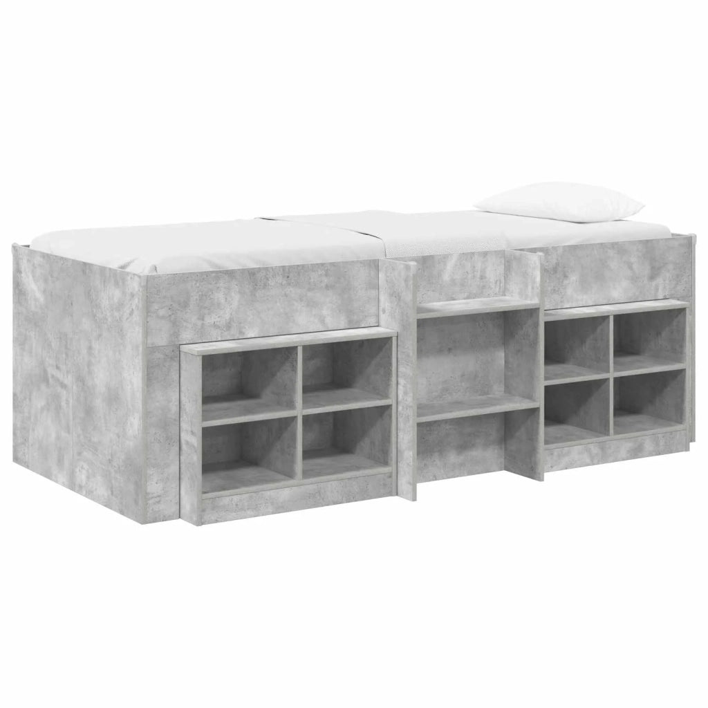 Struttura Letto Loft con Mobile 3 pz Grigio Cemento 3423417