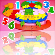 Trade Shop - 3d Puzzle Legno Forma Elicottero Educativo Lettere Numeri Bambini Imparare Dfh -