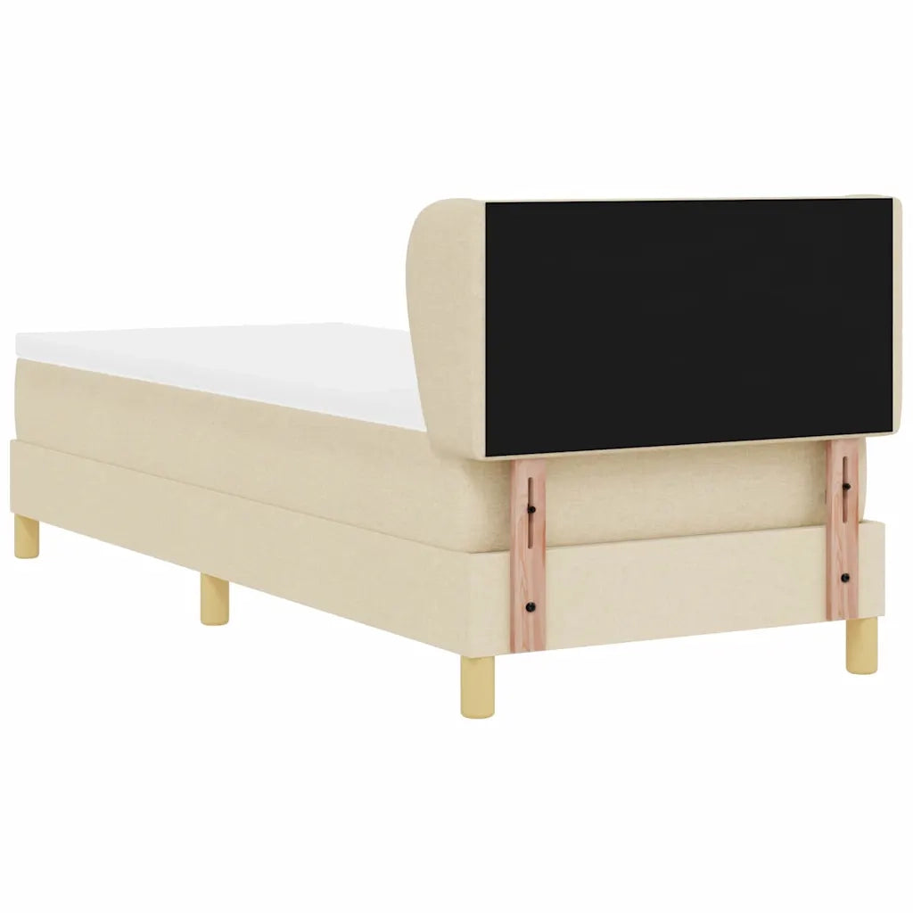 Letto a molle con materasso Crema 80 x 200 cm Tessuto 3340246