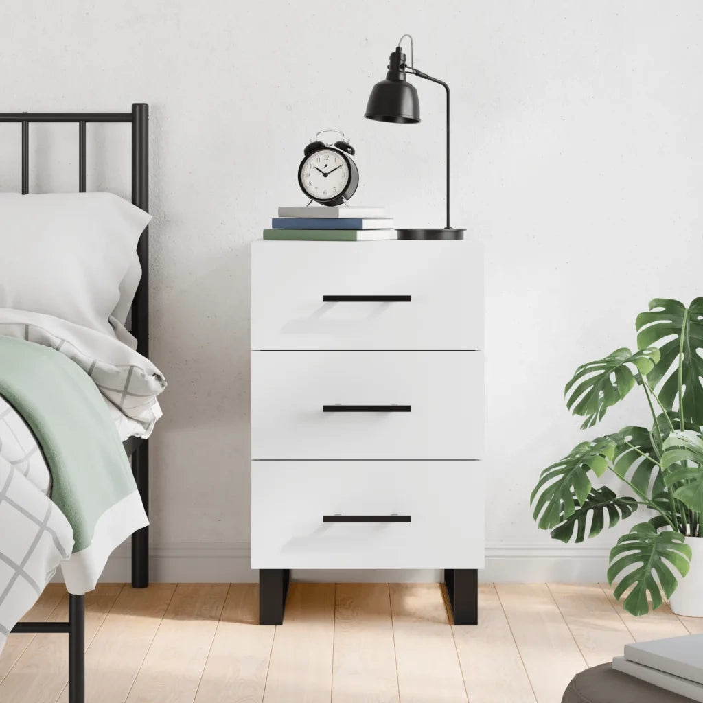 Comodino Bianco 40x40x66 cm in Legno Multistrato 827684