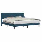 Letto matrimoniale | Letto per adulti | Struttura del letto con testiera Blu 180 x 200 cm Velluto