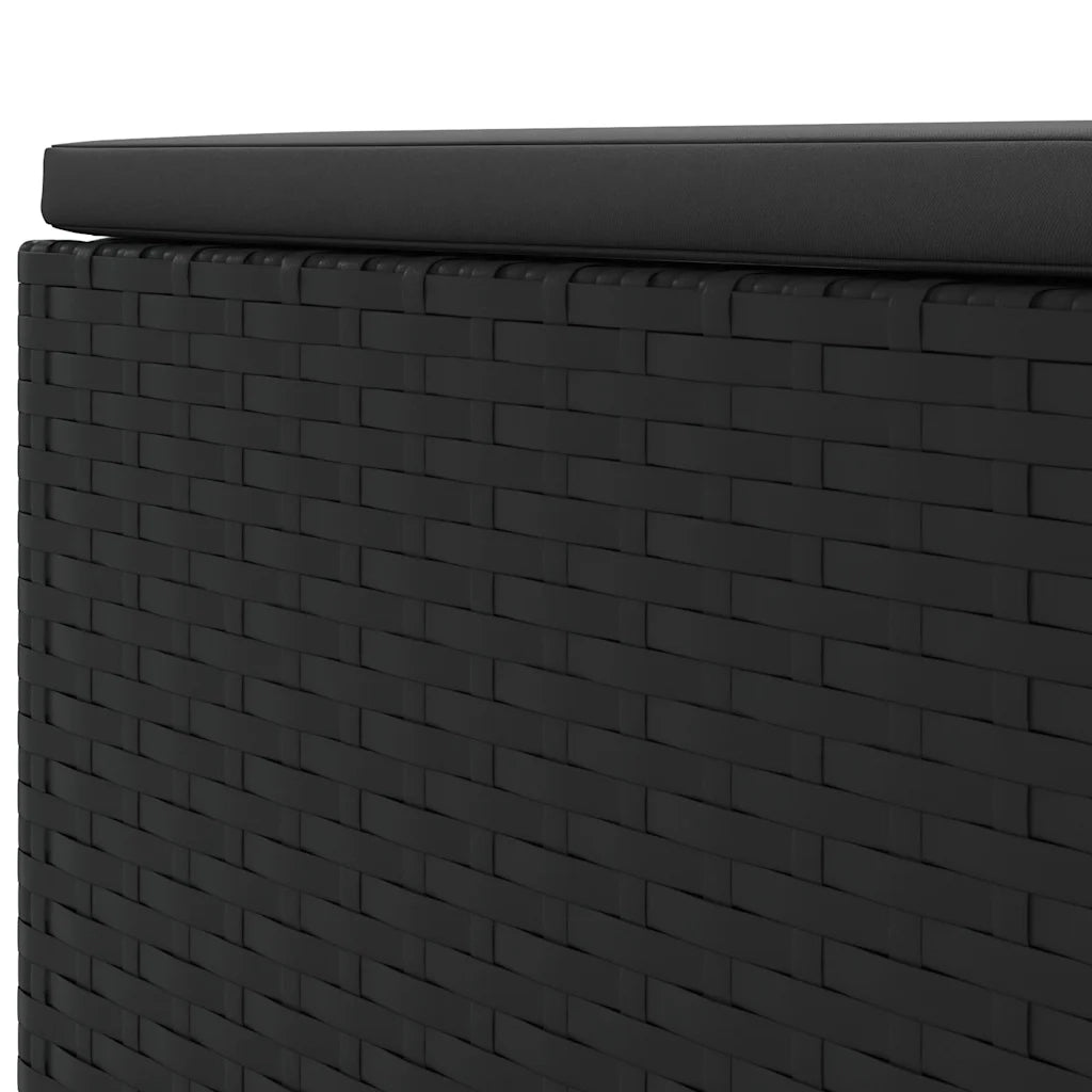 Set Divani da Giardino 4 pz con Cuscini Nero in Polyrattan