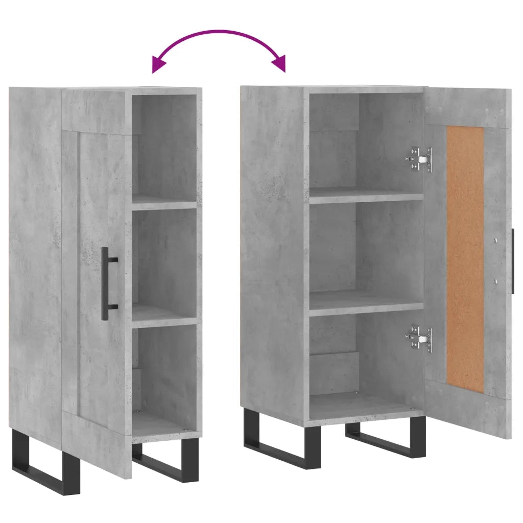 Credenza | Madia | Buffet da pranzo | Armadio da pranzo Grigio Cemento 34,5x34x90 cm in Legno Multistrato