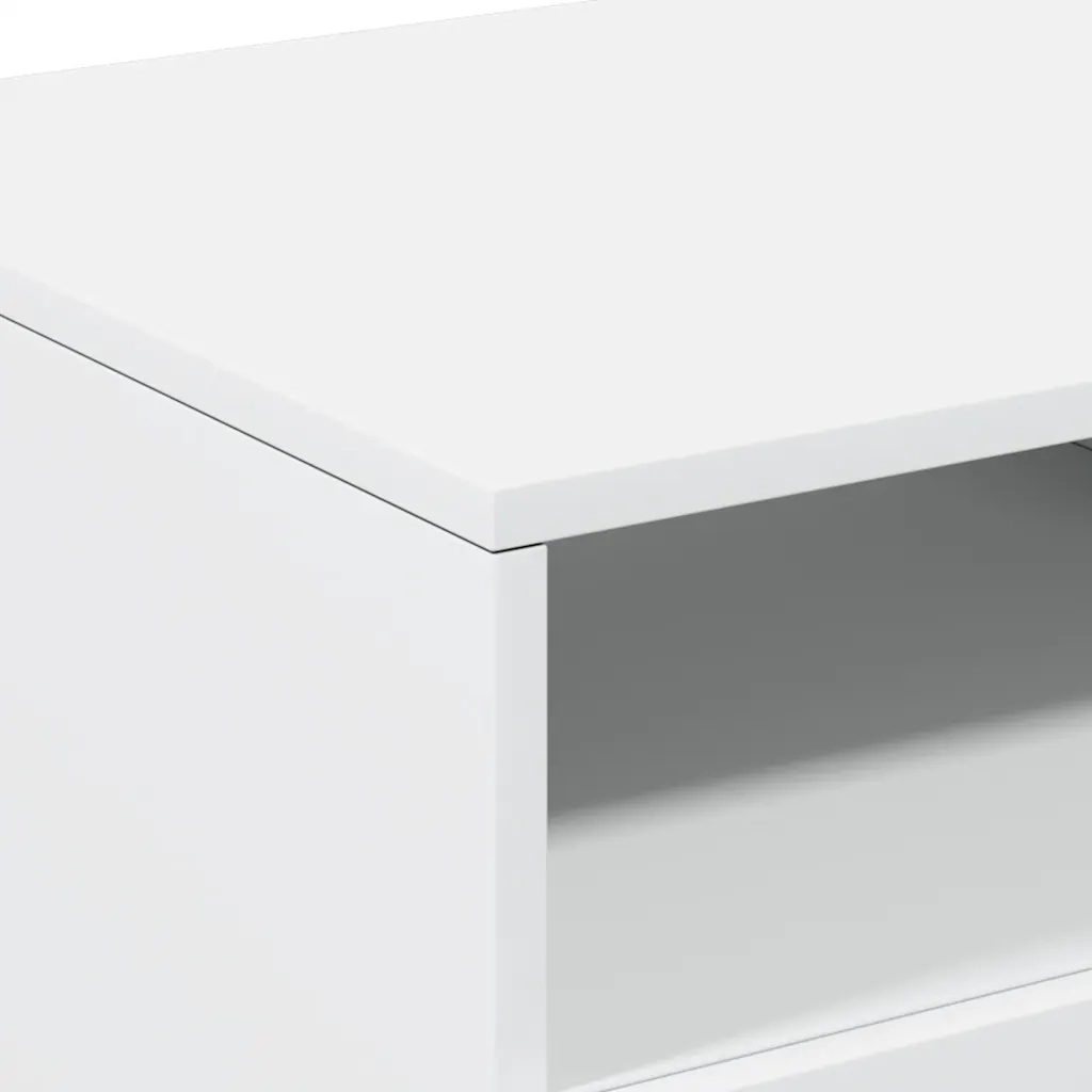 Tavolino da Soggiorno con Luci LED Bianco 90x49x40 cm 839833