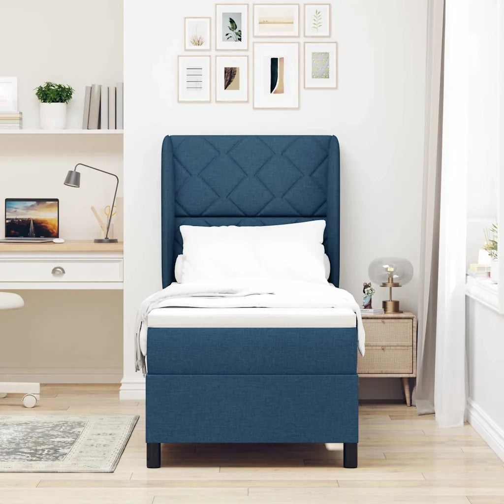 Letto a molle con materasso Blu 80 x 200 cm Tessuto 3340598