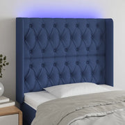 Testiera a LED-Testata con LED Blu 93x16x118/128 cm in Tessuto 920761