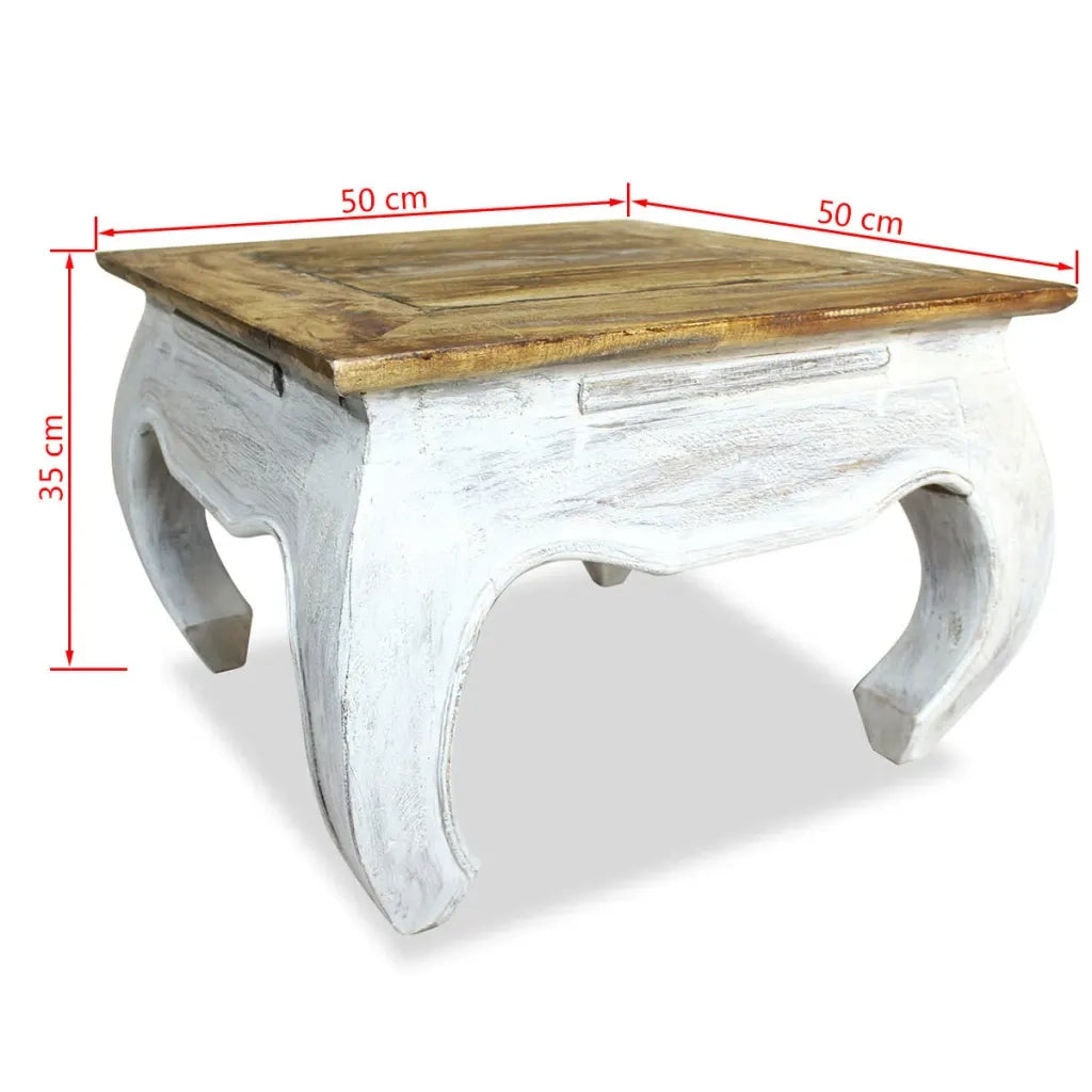 Tavolino Laterale in Legno Massello di Recupero 50x50x35 cm cod mxl 62237