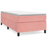Letto singolo | Letto per adulti | Giroletto a Molle con Materasso Rosa 80x200 cm in Velluto