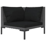 Divano da Giardino con Cuscini-Sofa da giardino in Polyrattan Mezzo Tondo