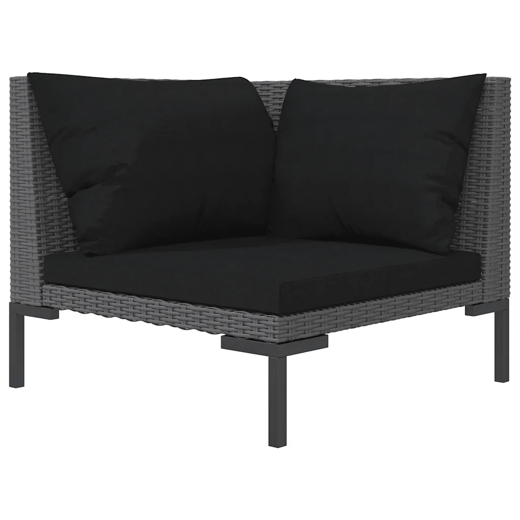 Divano da Giardino con Cuscini-Sofa da giardino in Polyrattan Mezzo Tondo