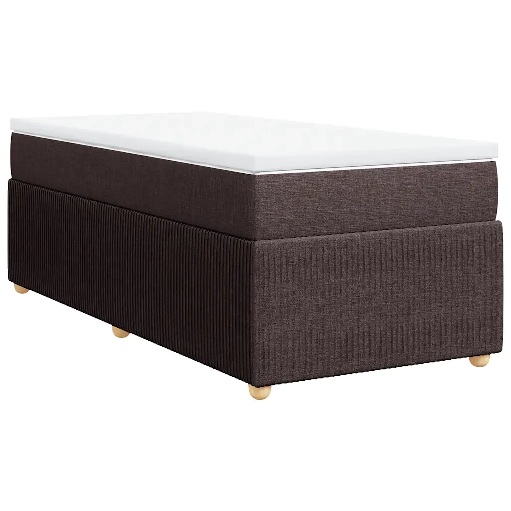 vidaXL Giroletto a Molle con Materasso Marrone Scuro 90x190cm Tessuto