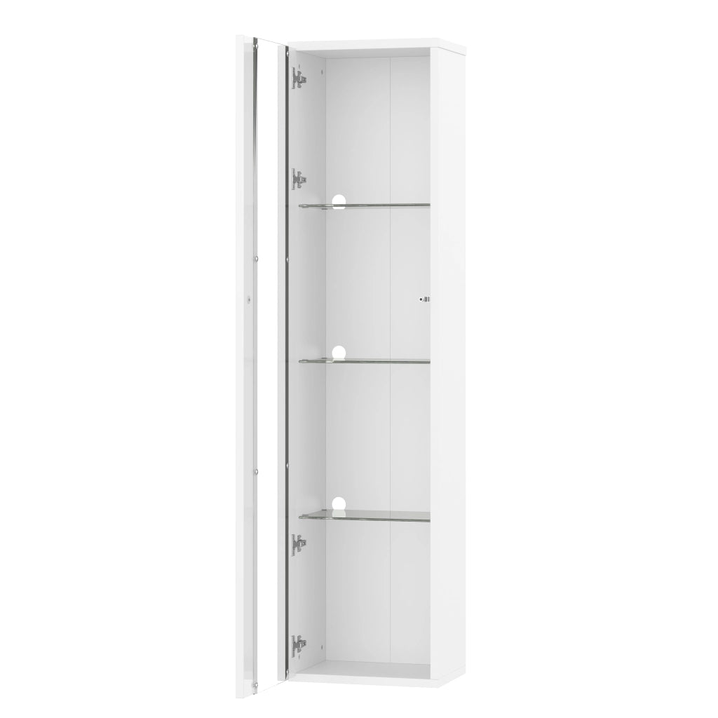 Vetrina con 2 Ante e 4 Ripiani; LED Multicolore con Telecomando e App; Stile Moderno; in Pannello Truciolare; 40??29??170 cm; Bianco