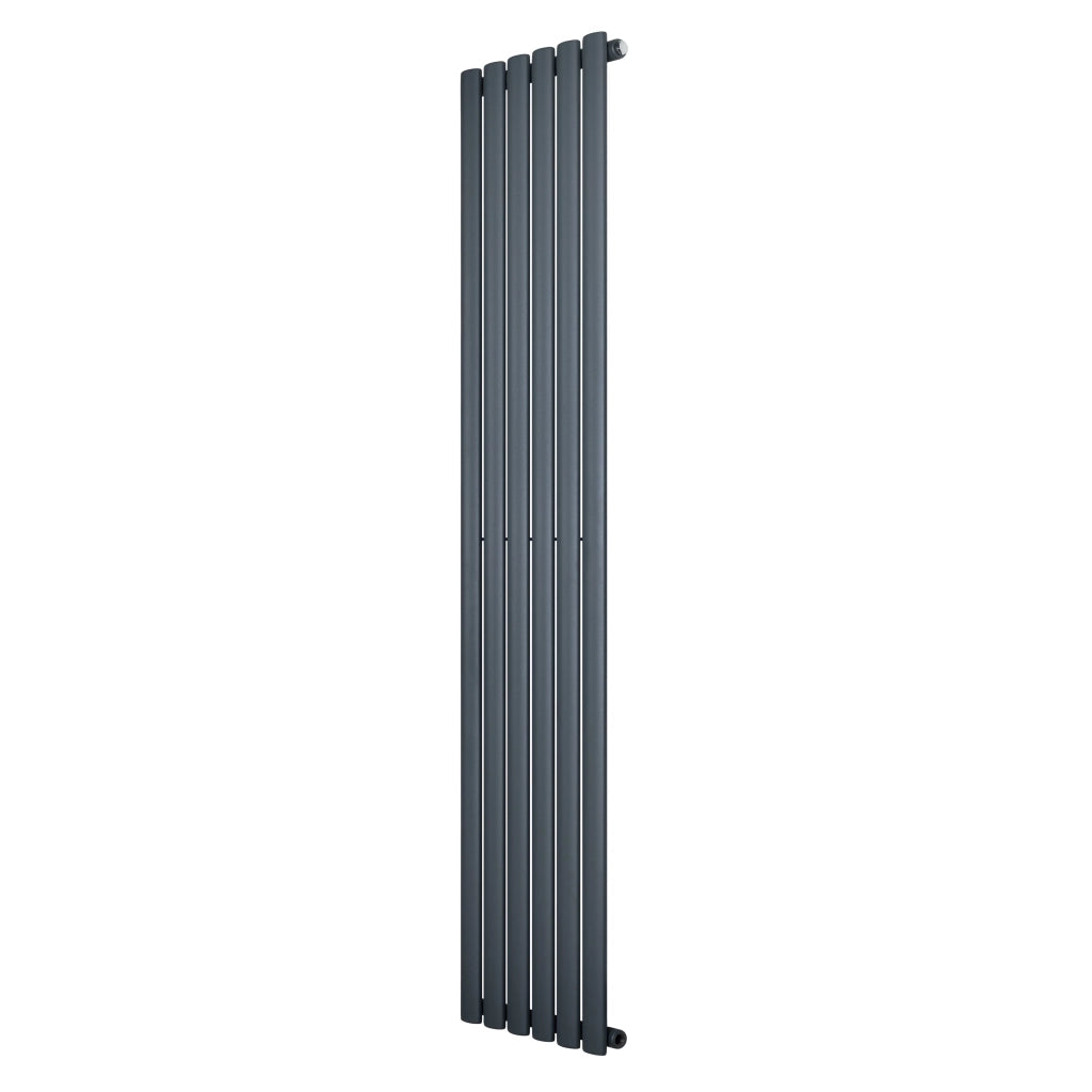 Radiatore Verticale Design Ovale Colonna Singola Antracite 1800x360 mm
